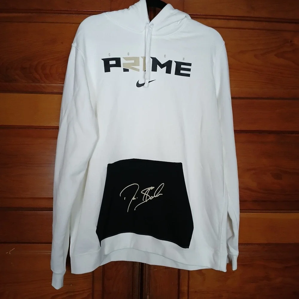 NWT Nike Men's Coach‎ Prime 2.0 White Club Deion Sanders Hoodie Sweatshirt Large